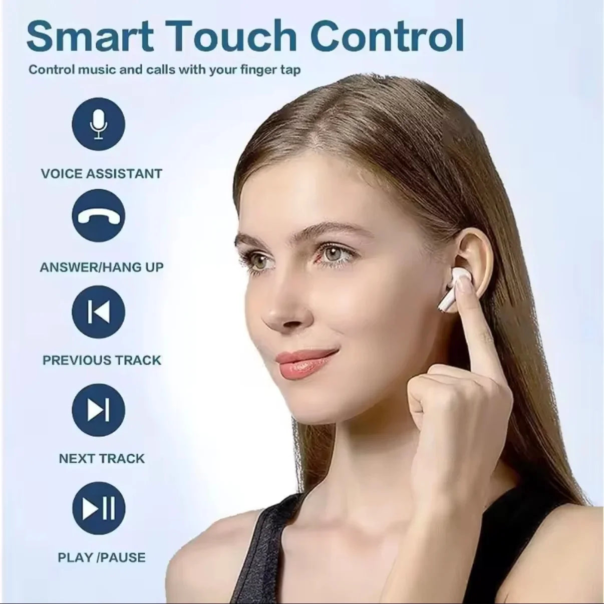 UEESFIT A5 TWS Wireless Bluetooth Earphones Headphones In Ear Earbuds Sports Gaming Headset Noise Cancelling Ear Buds with Mic