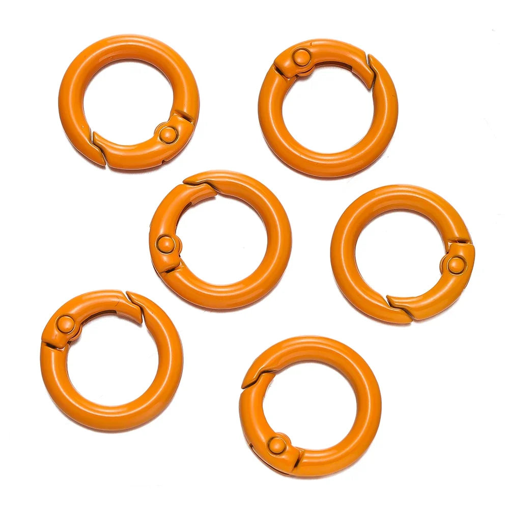 5Pcs Colorful  O Ring Spring Clasp Openable Round Carabiner Keychain Clips Hook Dog Chain DIY Jewelry Buckle Connector