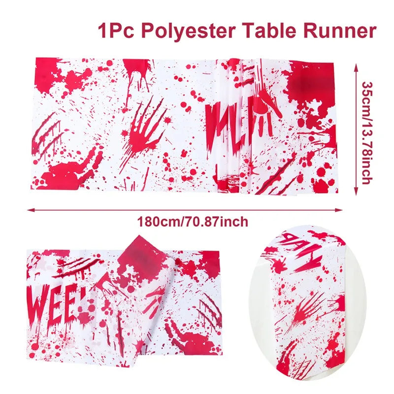 Halloween Pumpkin Ghost Table Runner Happy Halloween Party Decorations 2024 For Home Kitchen Dining Candy Castle Table Covers