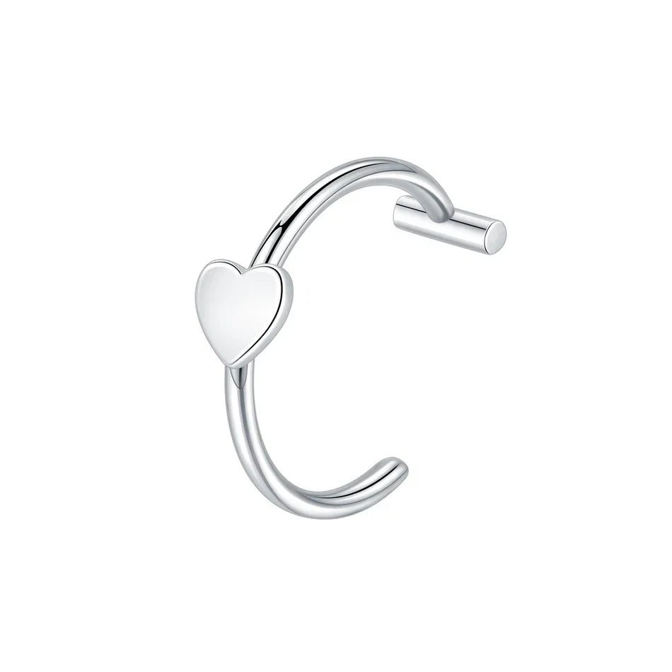1PC Stainless Steel Fake Nose Ring Hoop Septum Rings Non-Pierced C