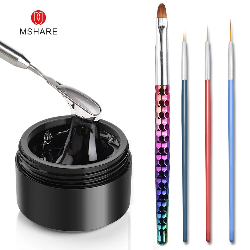 MSHARE 3D Top Coat UV Gel Rhinestones No Wipe Topcoat Without Sticky Layer Water Drop 50ml