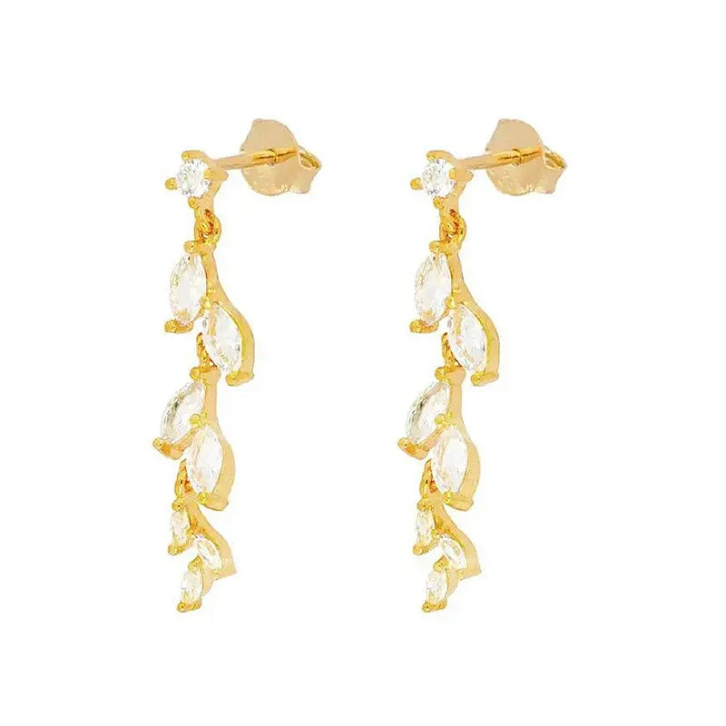 925 Sterling Silver Ear Needle Geometric Zircon Metal Earrings for women Shiny Crystal Luxury Small Stud Fashion Wedding Jewelry