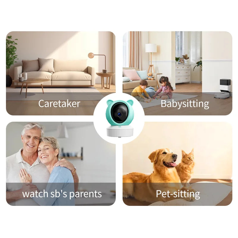 DANMINI 5 "tuya baby monitor 2K high definition WiFi remote mobile APP control up, down, left and right rotation gimbal camera