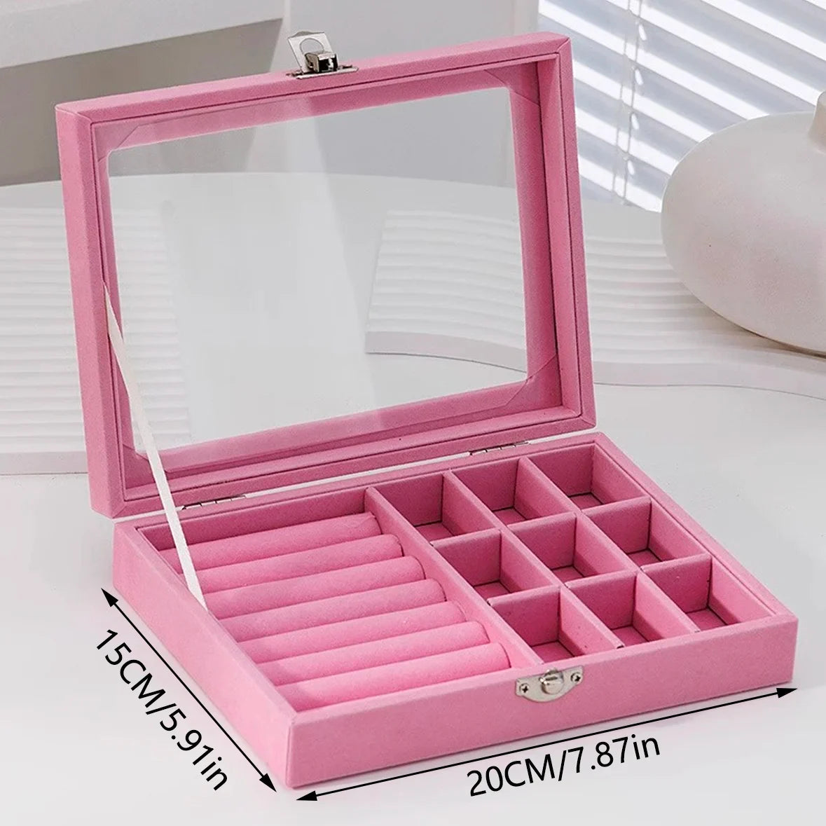 1PC Storage Box PU Jewelry  Anti-oxidation Necklace Ear Ring Ear Stud Pendant Jewelry Box Large Capacity Portable Jewelry Box