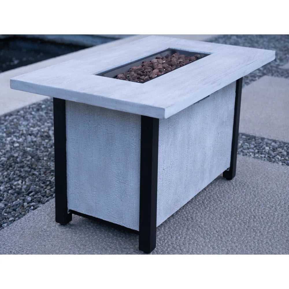 44" W x 25" H Outdoor Patio Propane Gas Fire Pit Table - 50,000 BTU High-temperature-resistant carving process