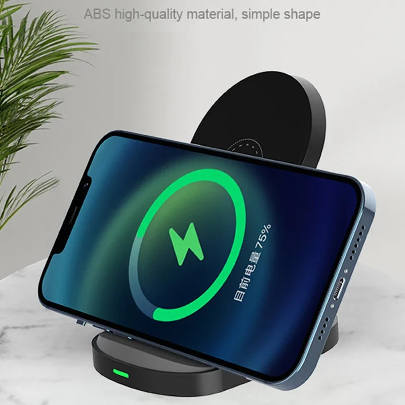Fast Wireless Charger Stand Pad for iPhone 16 15 14 13 8 X Samsung Galaxy S24 S23 S21 S20 S10 Xiaomi Wireless Charging Station