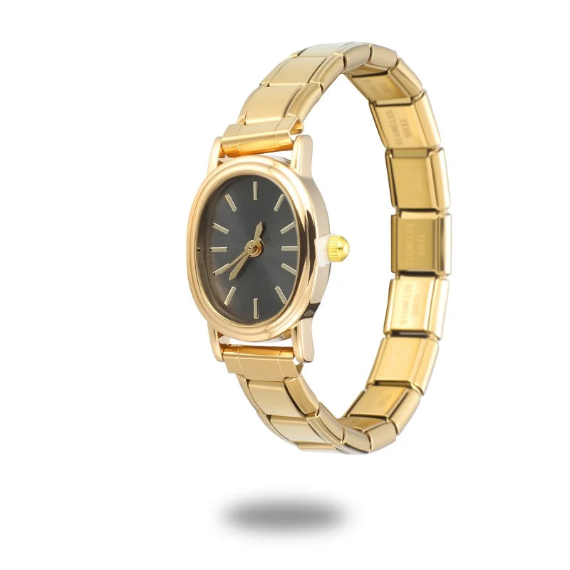 1PC 's Stainless Steel Round Simple Watch Bracelet Bangle for Friend