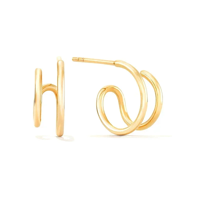 Cartilage 925 Silver Earrings Fashion C-shaped Zircon ear studs European American Geometric Piercing Earrings For Women Jewelry