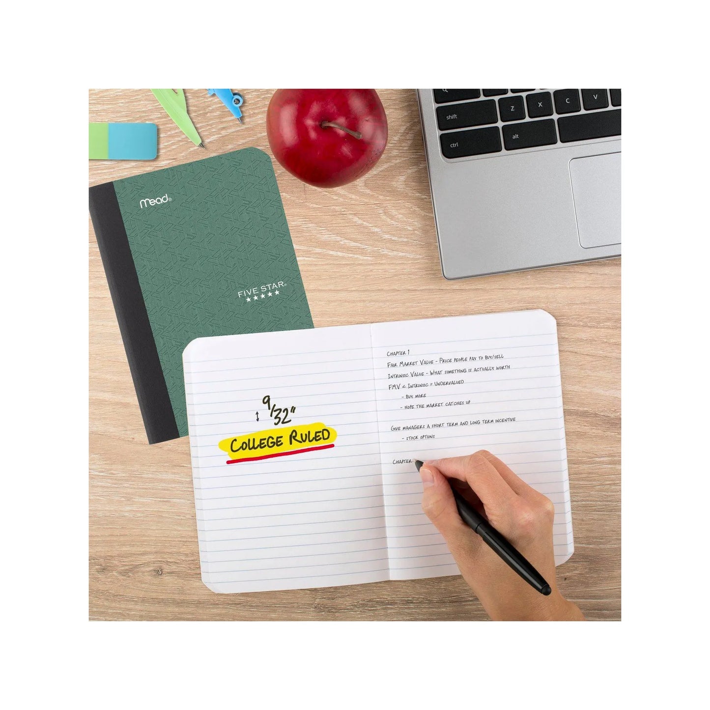 1pcs Mini Composition Notebook With Lined College Ruled Paper, Hard Cover, Assorted Color, Durable Sewn Pages, Non Toxic, School