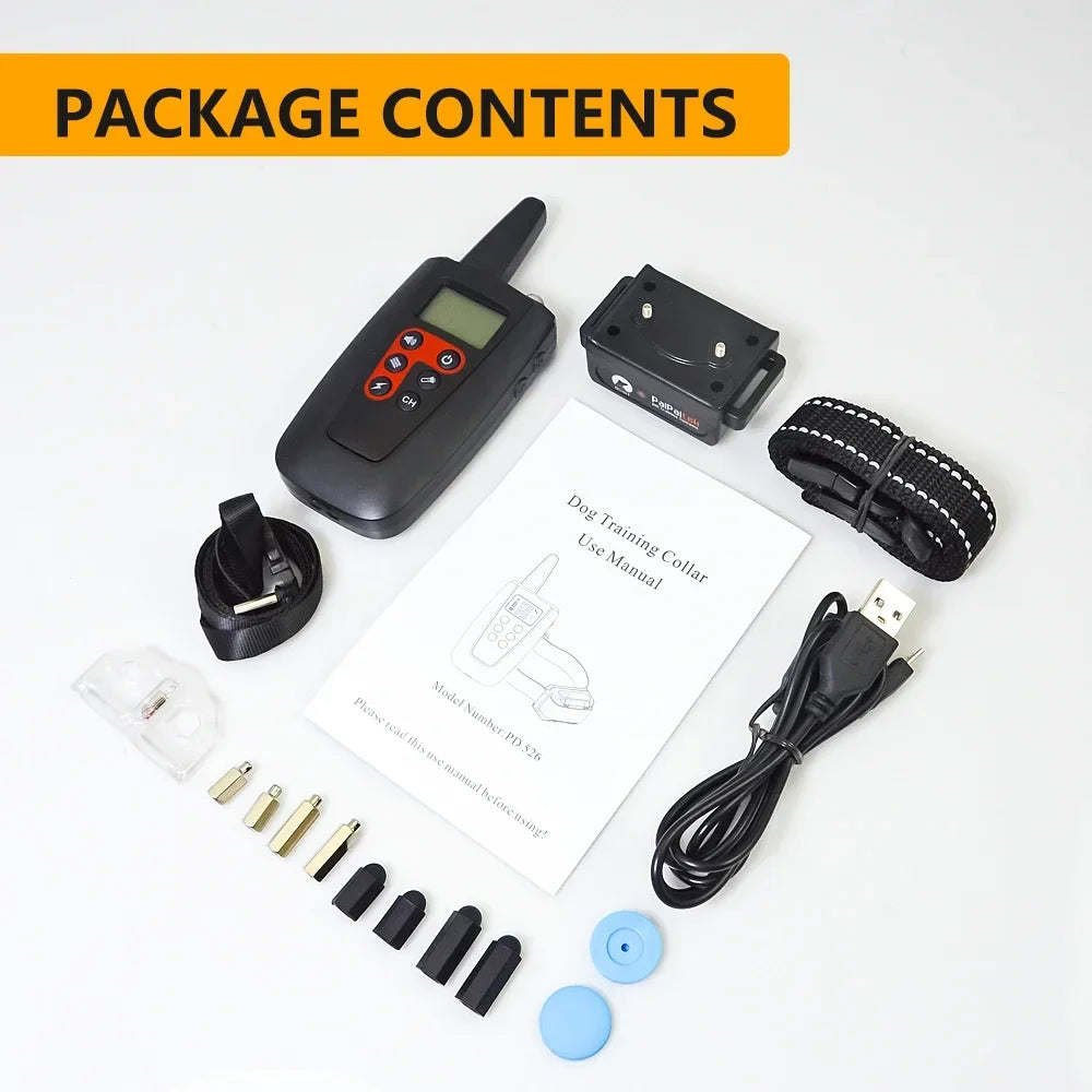1000M Electric Dog Training Collar For 1/2/3 Dog Stop Bark Collar 2 IN1 Reflective Nylon Collar IPX7 Rechargeable Pet Device