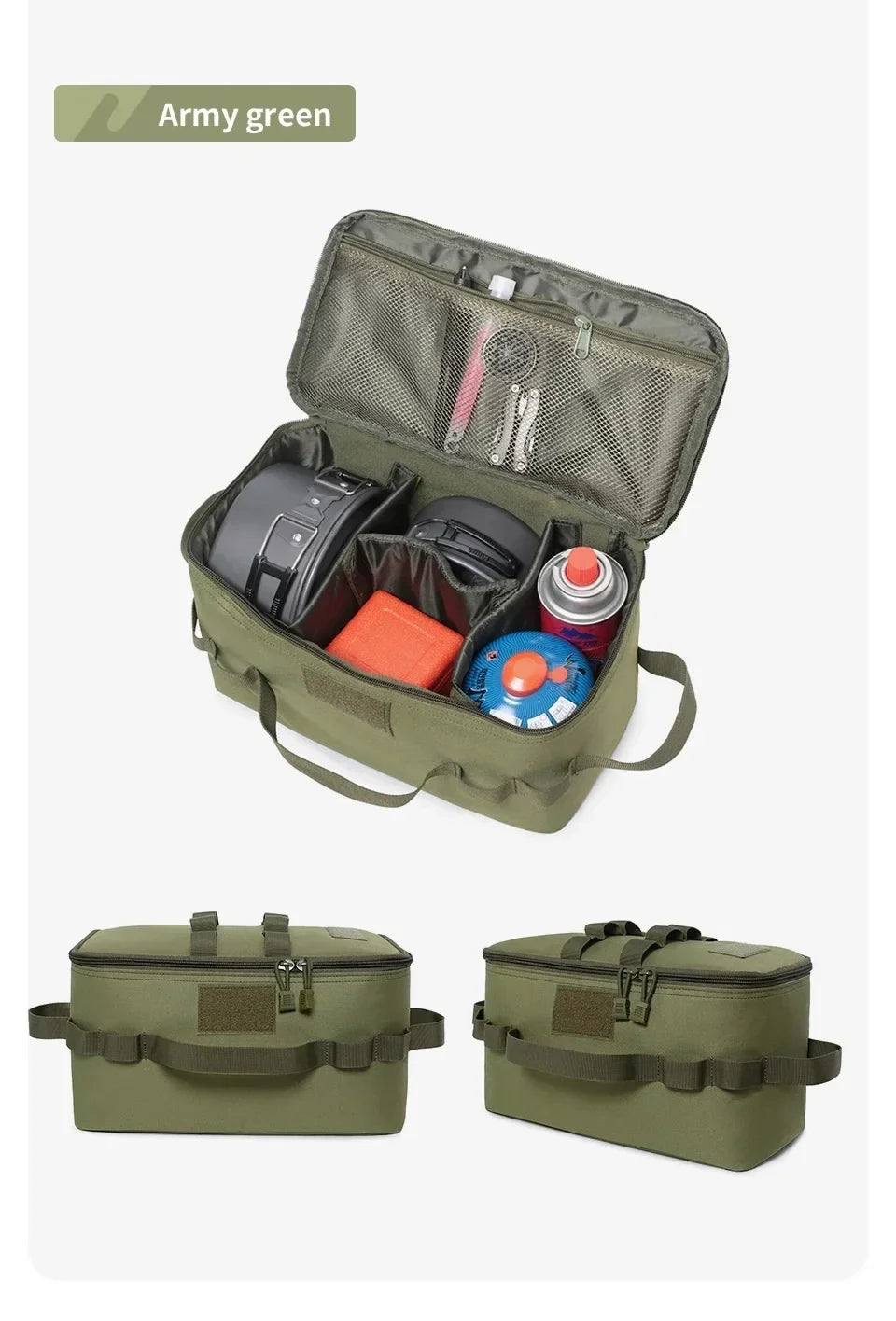 Camping Storage Bag Large Capacity Camping Storage Bag Outdoor Ground Nail Tool Organizer Picnic Cookware Utensils Carry Pouches