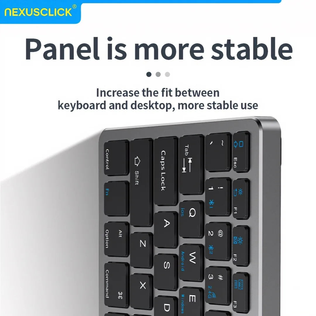NexusClick 2.4G Wireless Keyboard Mouse Combo, Ergonomic Rechargeable Mini Multimedia Office Keyboard Set For PC Laptop Macbook