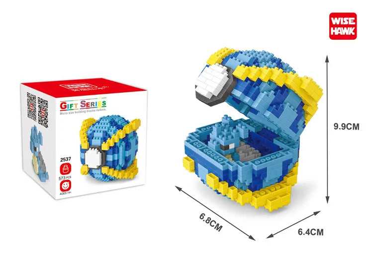 Poke Ball Micro Building Blocks Pikachu Eevee Charmander Psyduck Magikarp Lapras DIY Pokemon Mini Brick Figures Toys For Kids