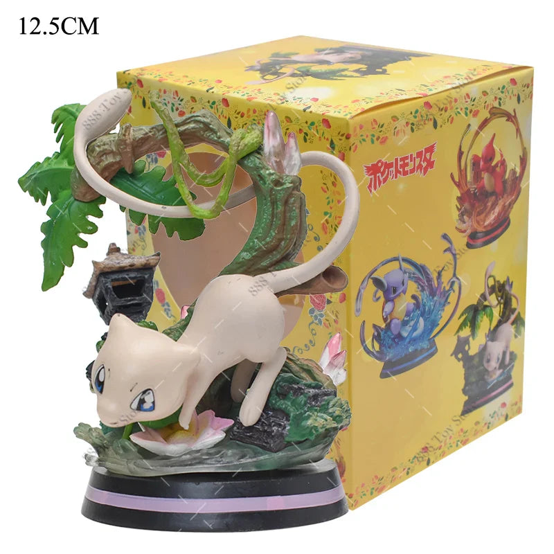 Anime Pokemon Figures Squirtle Charizard Bulbasaur Charmander Vulpix Special Effects Scene Version PVC Action Figure Model Toys