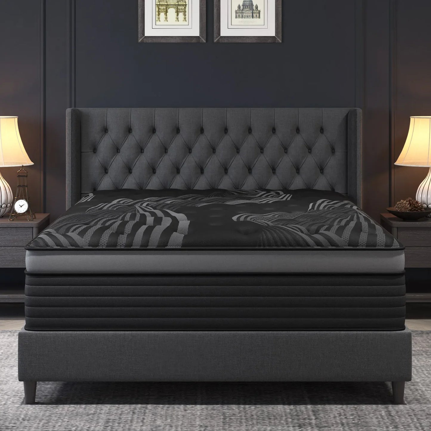 12"14" Gel Memory Foam Hybrid Pocket Spring Mattress Twin Full Queen King Bed Mattress In A Box, Medium Firm Motion Isolation