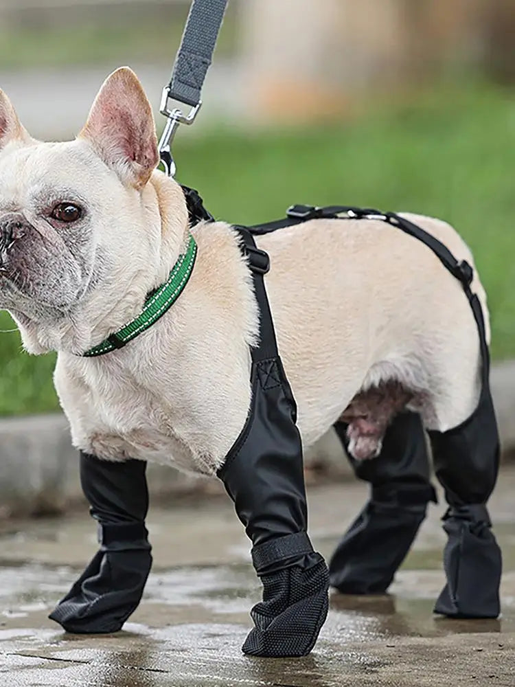 Dog Shoes Waterproof Breathable Pet Shoes Adjustable Boots Pet Breathable Shoes Outdoor Walking Soft French Bulldog Paws protect