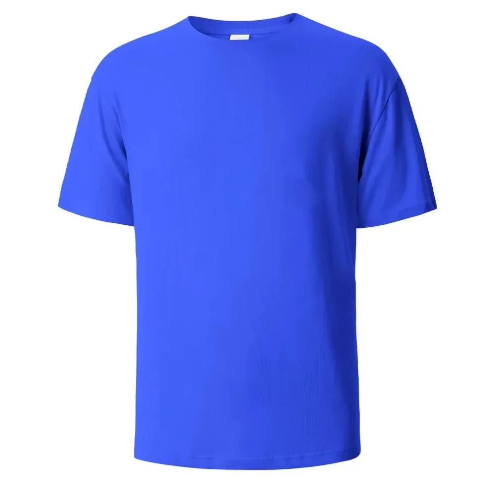 500/300g Heavy-duty White Pure Cotton T-shirt, Thickened Threaded Round Neck Short Sleeves.