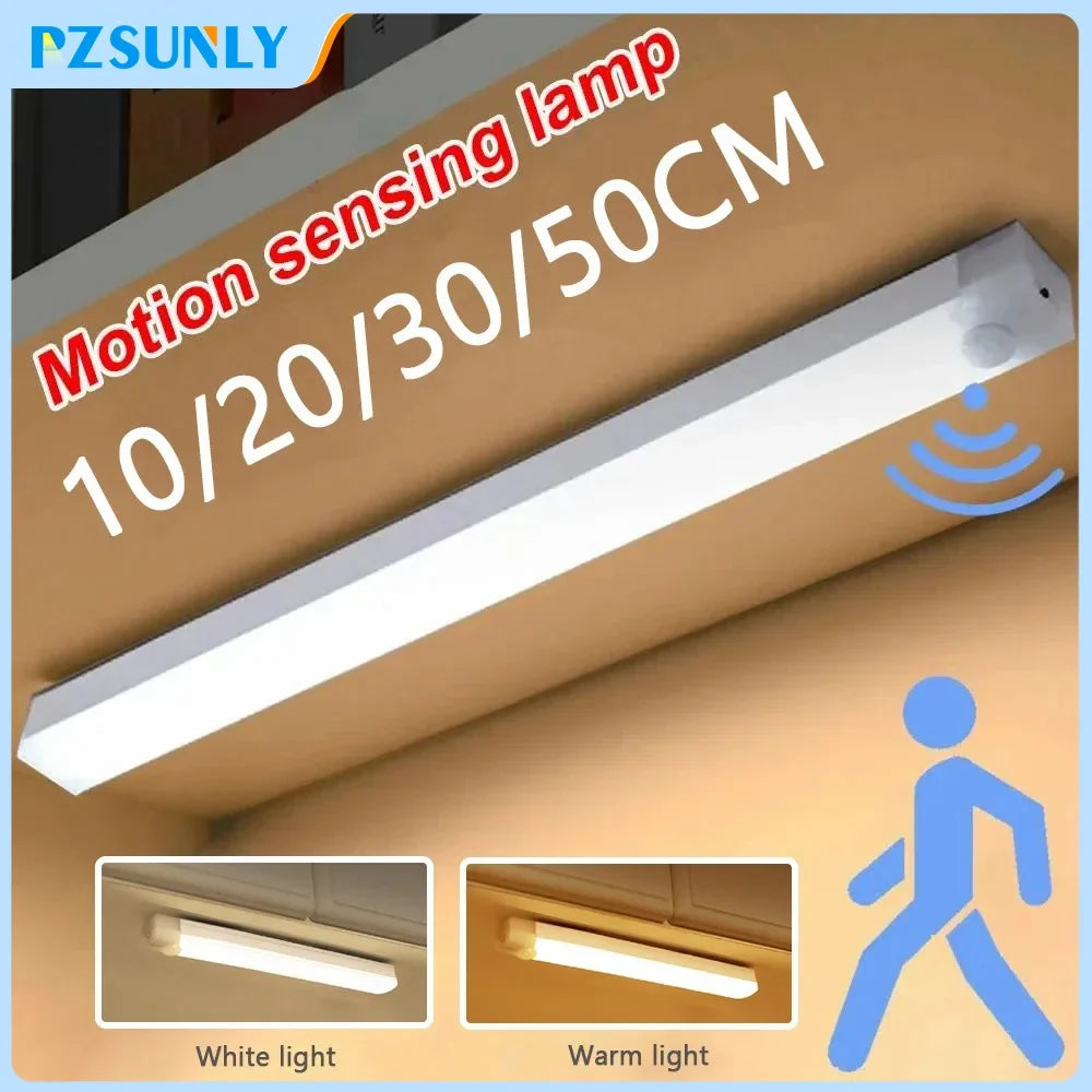 LED Motion Sensor Light Wireless LED Night Light Type C Rechargeable Light Cabinet Wardrobe Lamp Staircase Backlight For Kitchen