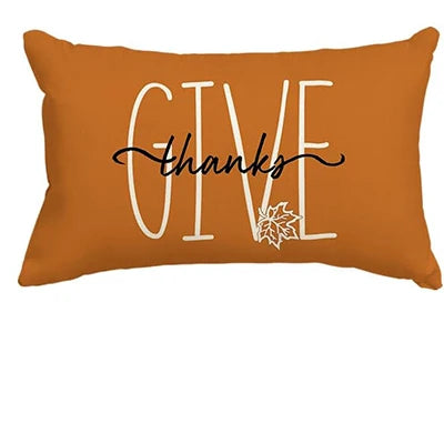 Autumn pumpkin thanks pillow pillowcase, 30X50cm Thanksgiving stripe decorative sofa sand cushion cover