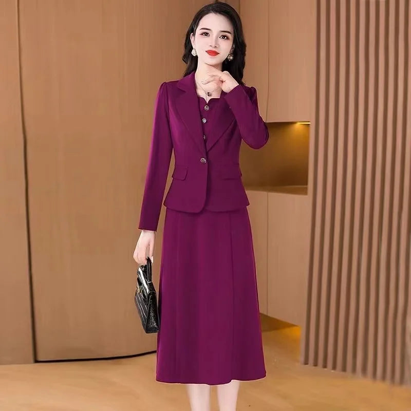 High Waist A-Line Skirt Suit Korean Style Long Sleeve Wedding Dress October Marriage Gown Two-Piece Set Fashionable plus Size