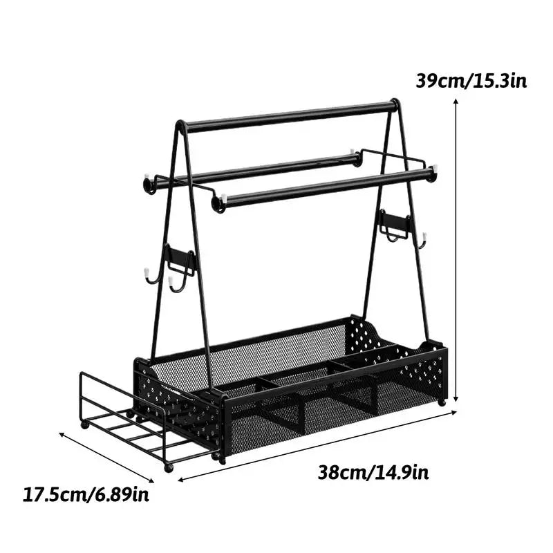Grill Caddy For Outdoor Grill Camping Utensils Storage Caddy Barbecue Tool Caddy Camping Must-Haves Storage Caddy For Camping