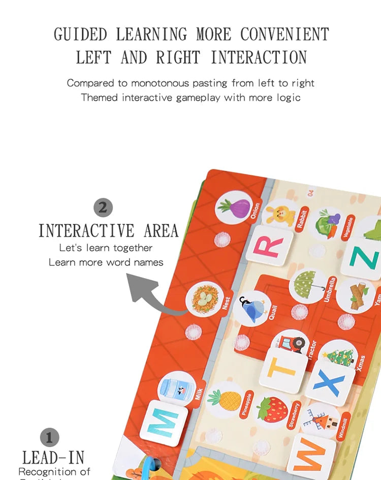 Montessori Busy Book Sticker Quiet Book for Kids Early Educational Toy Toddlers Matching Puzzles Game Baby Learning Toys Gifts
