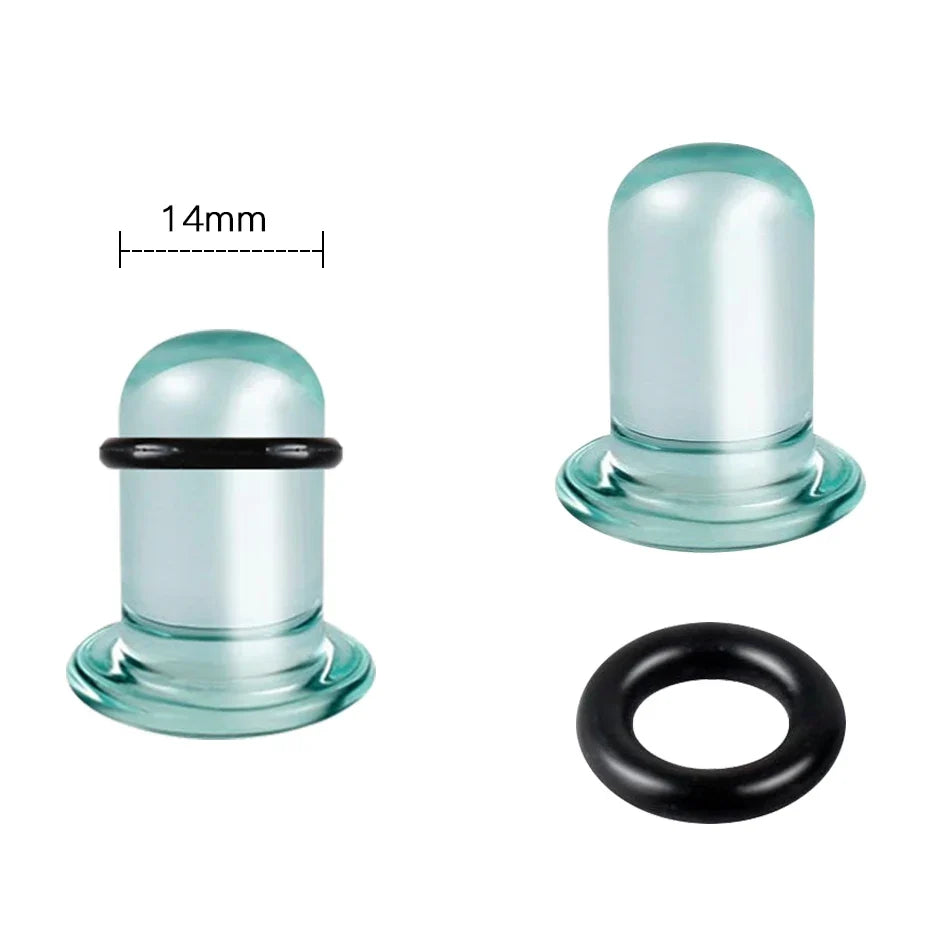 2pcs Glass Ear Gauges Stretching Kit Short Taper Expander 1.6-16mm