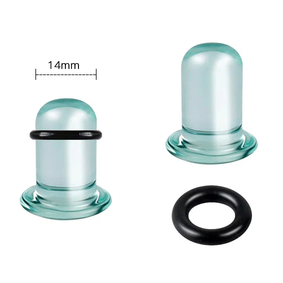 2pcs Glass Ear Gauges Stretching Kit Short Taper Expander 1.6-16mm