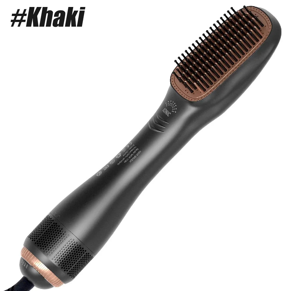 1PCS Hair Dryer Brush Blow Dryer Brush Straightener,3-in-1 1200W Ionic Hot Air Brush Styler with Ceramic & Tourmaline Technology