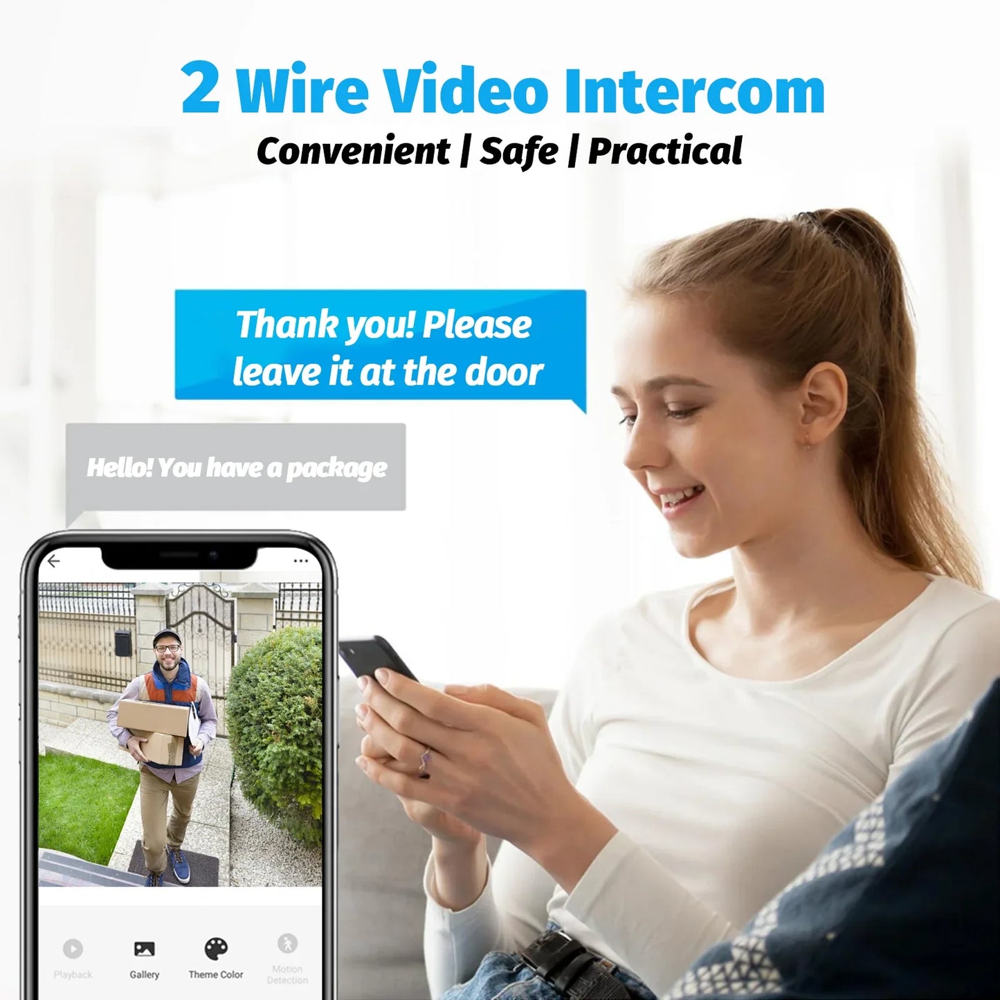 Tuya 7-Inch 1080p Video Intercom System with Night Vision Camera, Remote Unlock Support, Smart Home app Integration for Outdoor