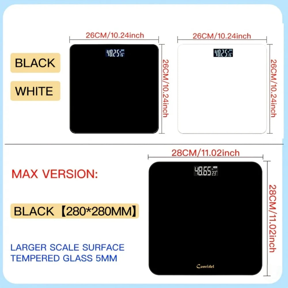 Smart Electronic Scale ,High Precision Body Fat Measurement, Battery Powered LCD Display with Temperature.
