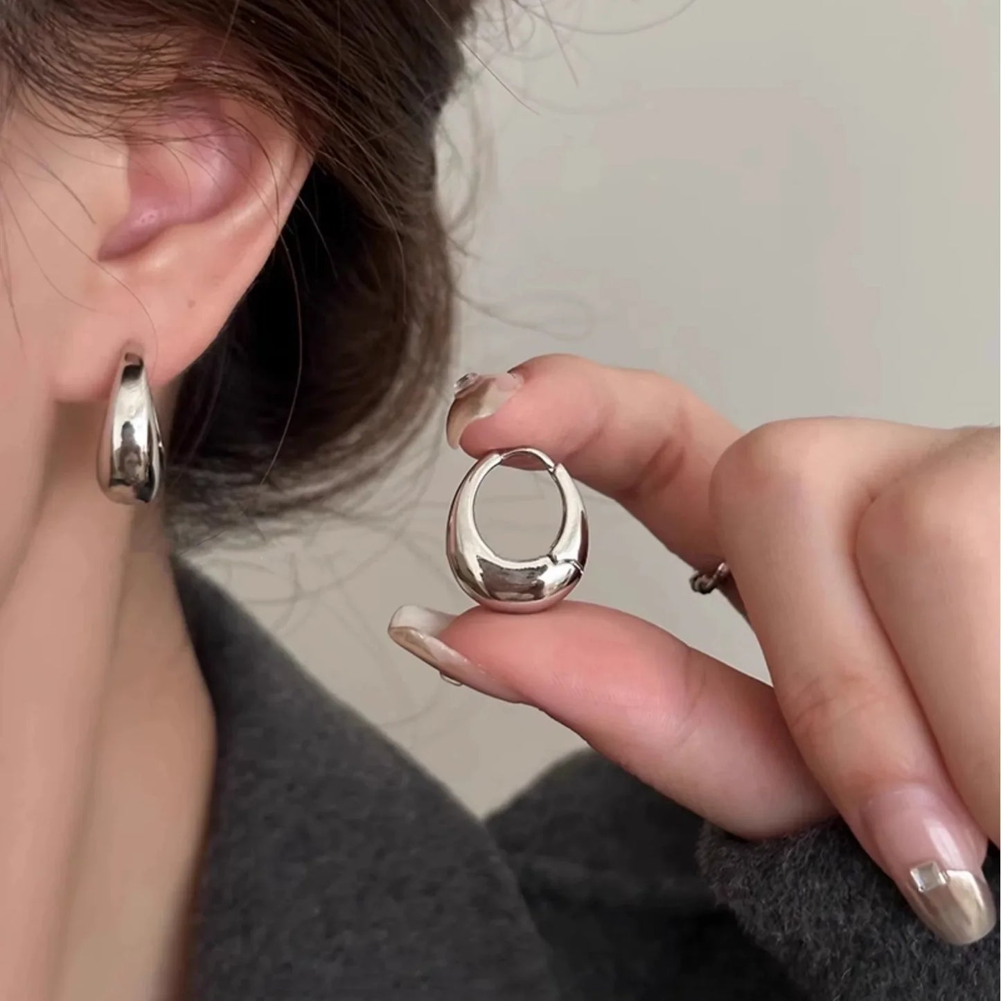 3 Pairs Stainless Steel Crystal Zirconia Hoop Earrings for Women