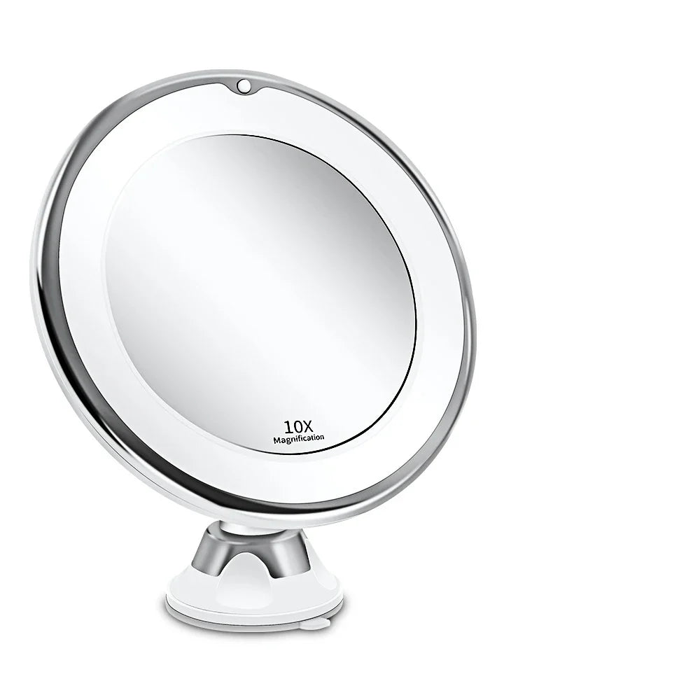 Flexible Makeup Mirror 10x Magnifying Mirrors with 14 Led Lighted Touch Screen