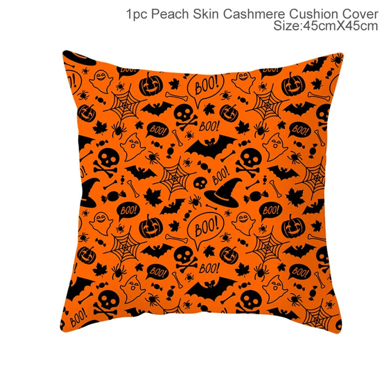 Happy Halloween Banner Bloody Bat Pumpkin Ghost Print Party Backdrop Hanging Banner Halloween Party Decoration For Home