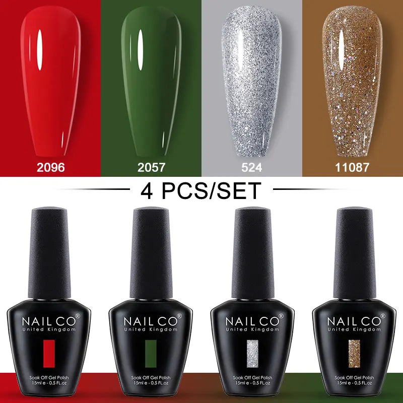 NAILCO 4pcs 15ml Autumn Winter Translucent Color Gel Nail Polish Jelly UV Nails Gel Polish Kit Esmalte Paint Nail Art