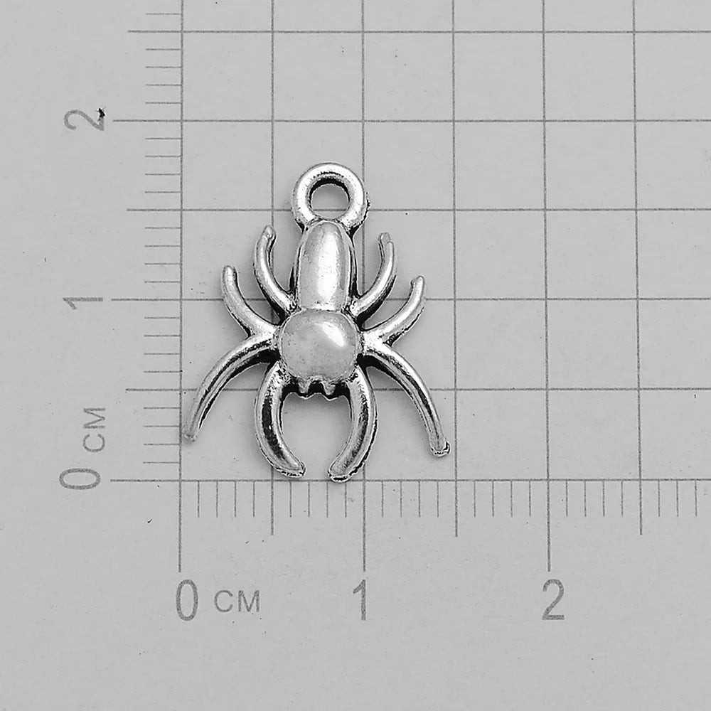 30pcs/lot Antique Witch Wizard Skull Spider Web Bat Boo Charms Halloween Pendant For Diy Jewelry Making Supplies Accessories