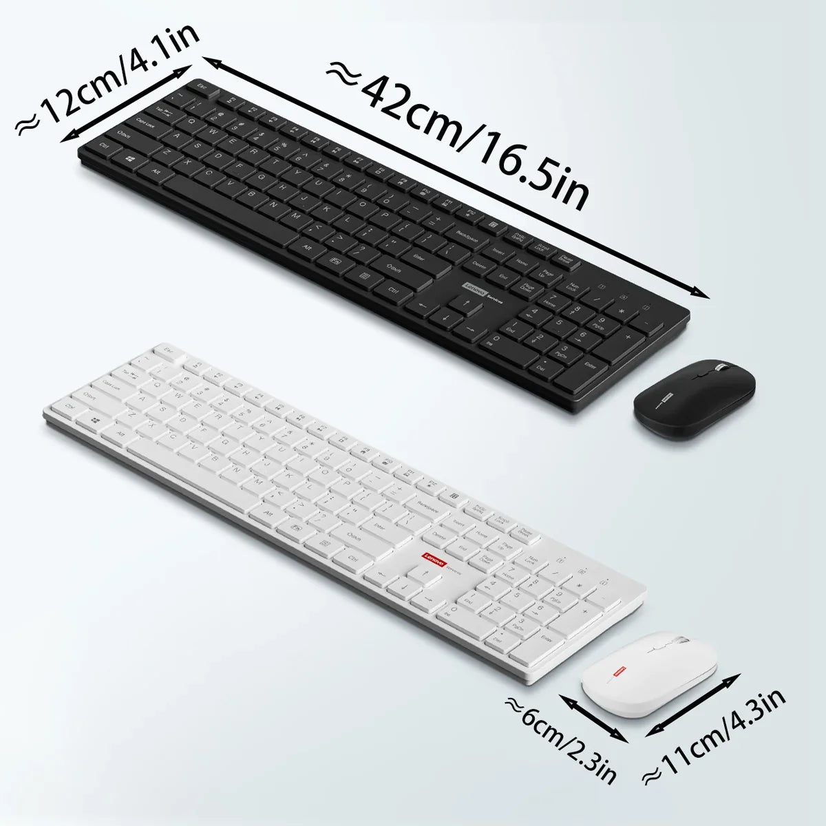 Lenovo Wired Mouse and Keyboard Set Classic Black Office Business Home Use Mouse 104Keys Silent Quiet Keyboard Combo for Laptop
