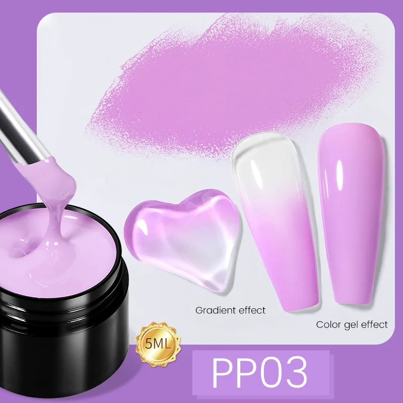 BORN PRETTY Non Stick Hand Solid Extension Nail Gel Polish Clear Pink Nude Aurora Luminous 3D Modeling Carving Nail  Gel