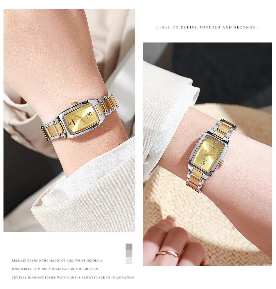 WWOOR Luxury Woman's Watch Elegant Waterproof Stainless Steel Watch for Ladies Dress Square Quartz Women's Watches Reloj mujer