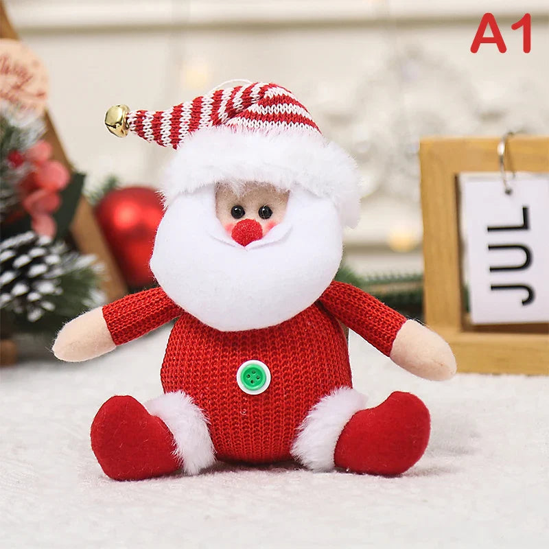 Christmas Cartoon Knitted Dolls Hanging Pendant Santa Claus Snowman Doll Merry Christmas Tree Decor For Home Xmas Ornaments