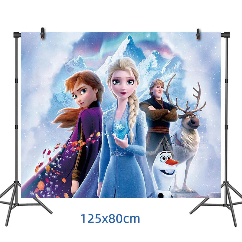 Frozen Anna Elsa Princess Birthday Party Decorations Balloon Disposable Tableware Party Supplies