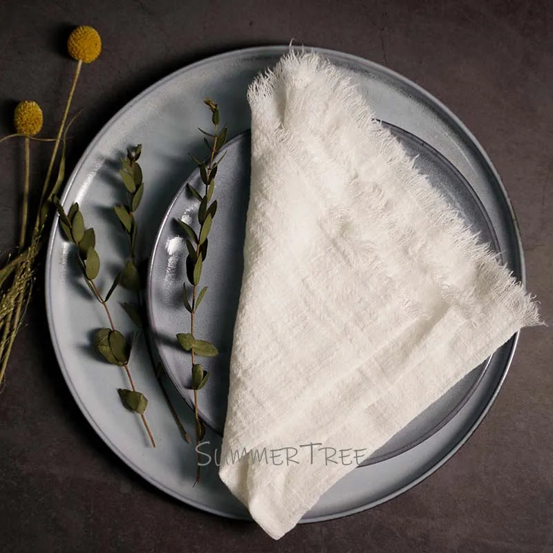 Large Napkins Cotton Gauze 41cm Napkin Muslin Tea Towels Dinner Retro Cheesecloth Wedding Party Rustic Table Decoration 16inch