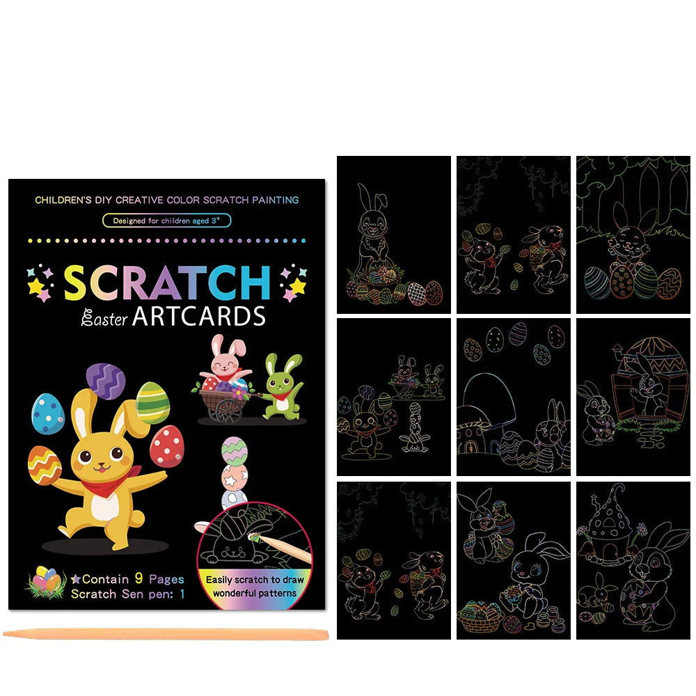 10Pcs Magic Scratch Off Art Craft Supplies Kits for Kids Girls Boys Party Game Christmas Birthday Gift