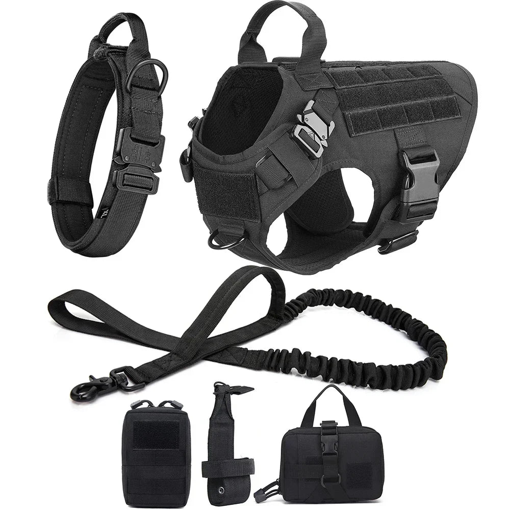 Tactical Vest Pet German Shepherd Golden Retriever Tactical Training Dog Harness and Leash Set For All Breeds Dogs