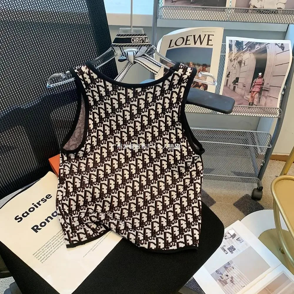 Summer New Bow Outer Wear Spandex Tank Top Strapless Top For Women Fashion Sensibility Niche Knittank Vest