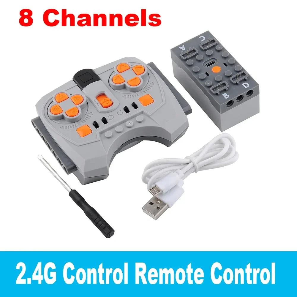 DIY MOC Remote Control Set Rechargeable Battery Box Blue-tooth M Motor Speed Control APP Program PF Building Blocks Modification