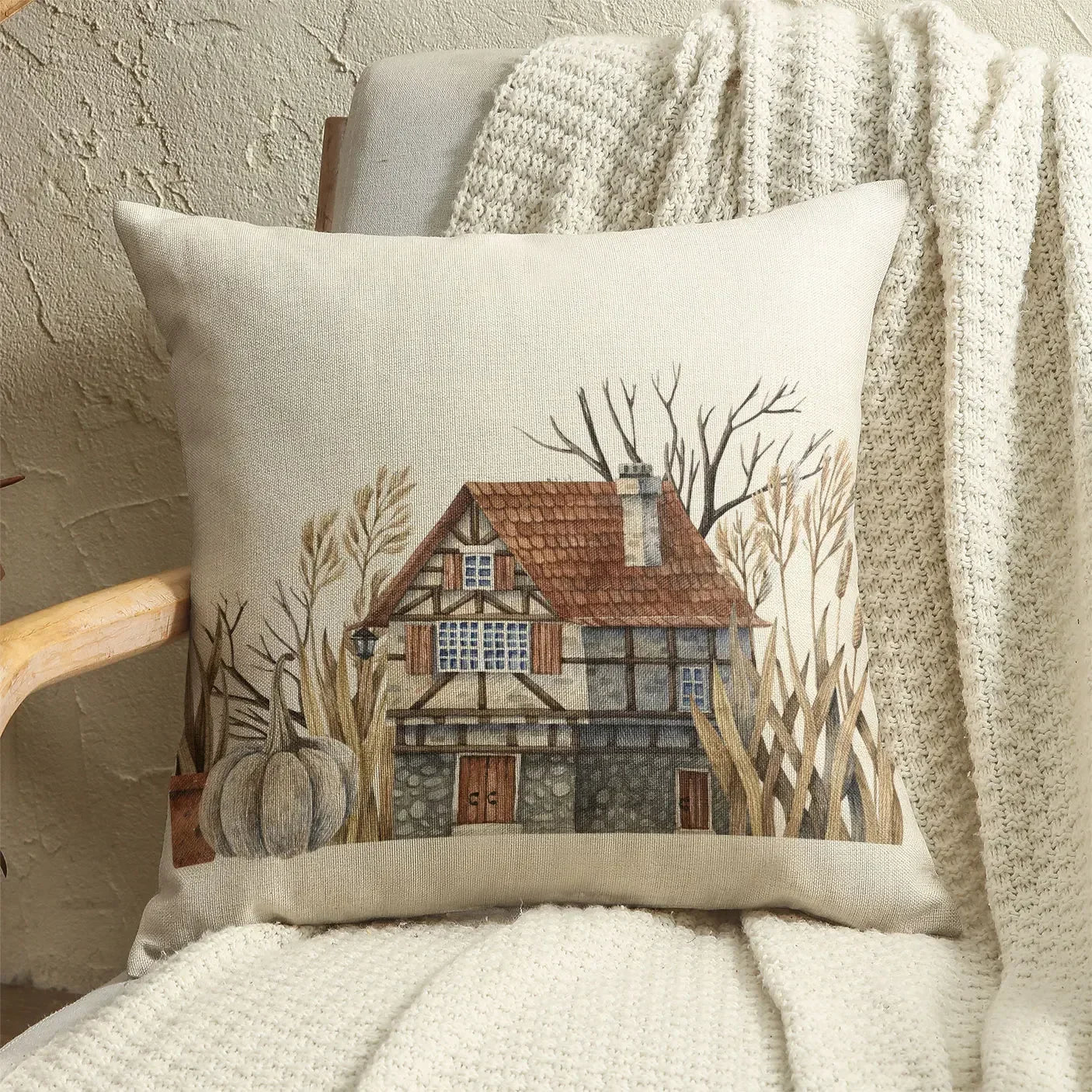 Pumpkin Car Sunflower pillows Thanksgiving Day Pillowcase Happy Autumn Cushion Cover Cotton Linen Sofa home decorations pillows