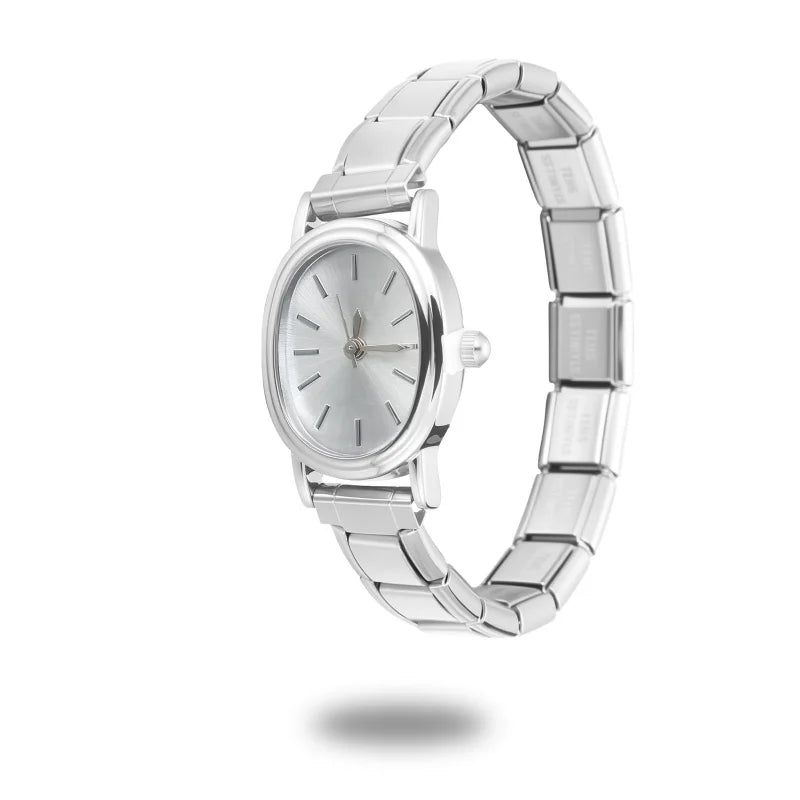 1PC 's Stainless Steel Round Simple Watch Bracelet Bangle for Friend