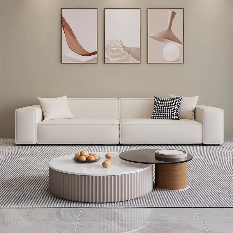 Italian Minimalist Fabric Sofa Compact Straight Design for Small Apartment Office Rental Room Modern Living Room Furniture