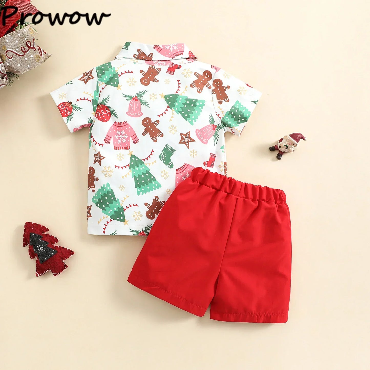 Toddler Boys Christmas Outfits Sets For Kids Short Sleeve Deer Outfit For Children Baby